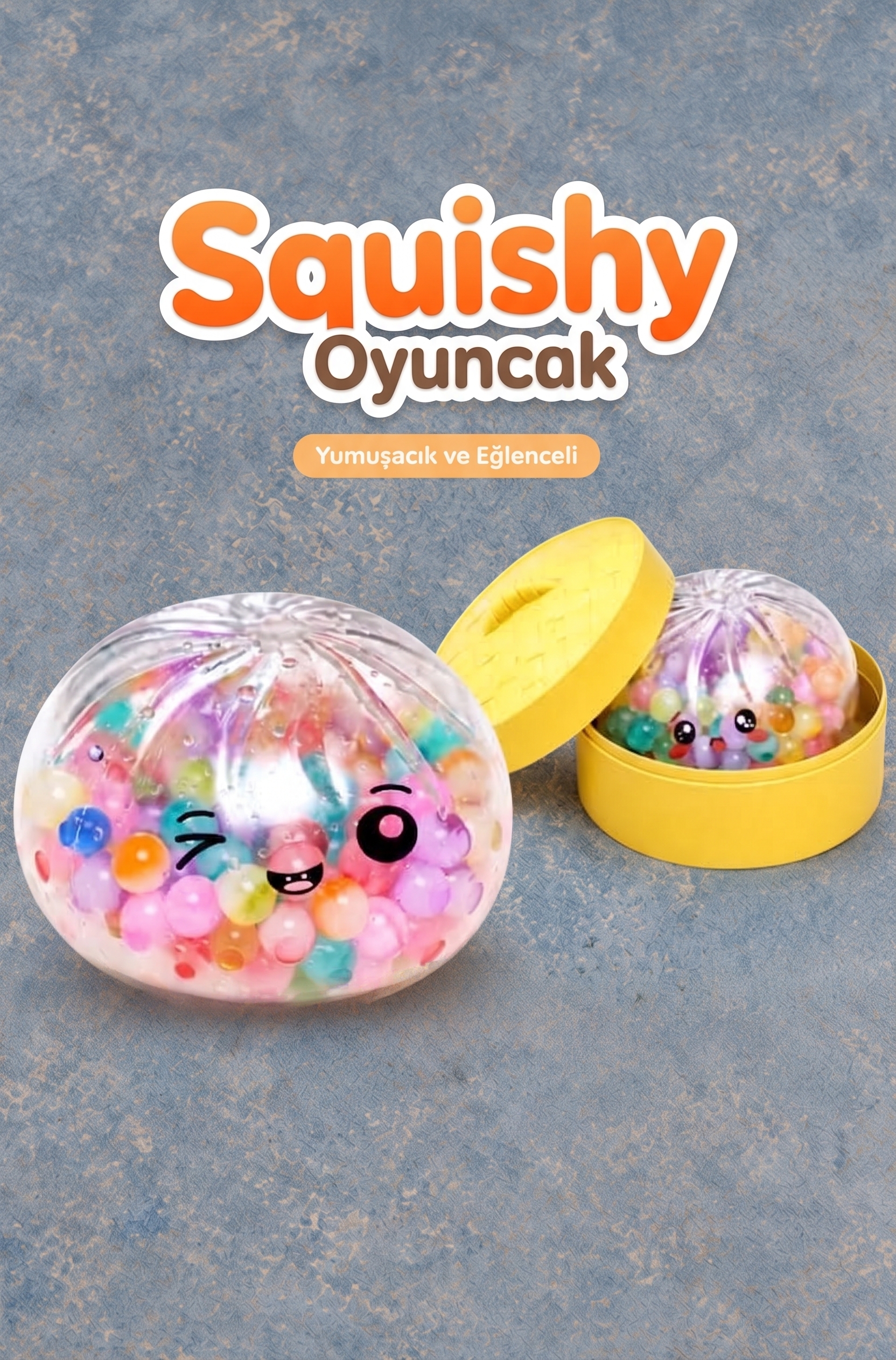 Kutulu Renkli Boncuklu Squishy Çin Mantısı  Oyuncak – Yumuşak Sıkma Oyuncağı Sevimli Tasarım