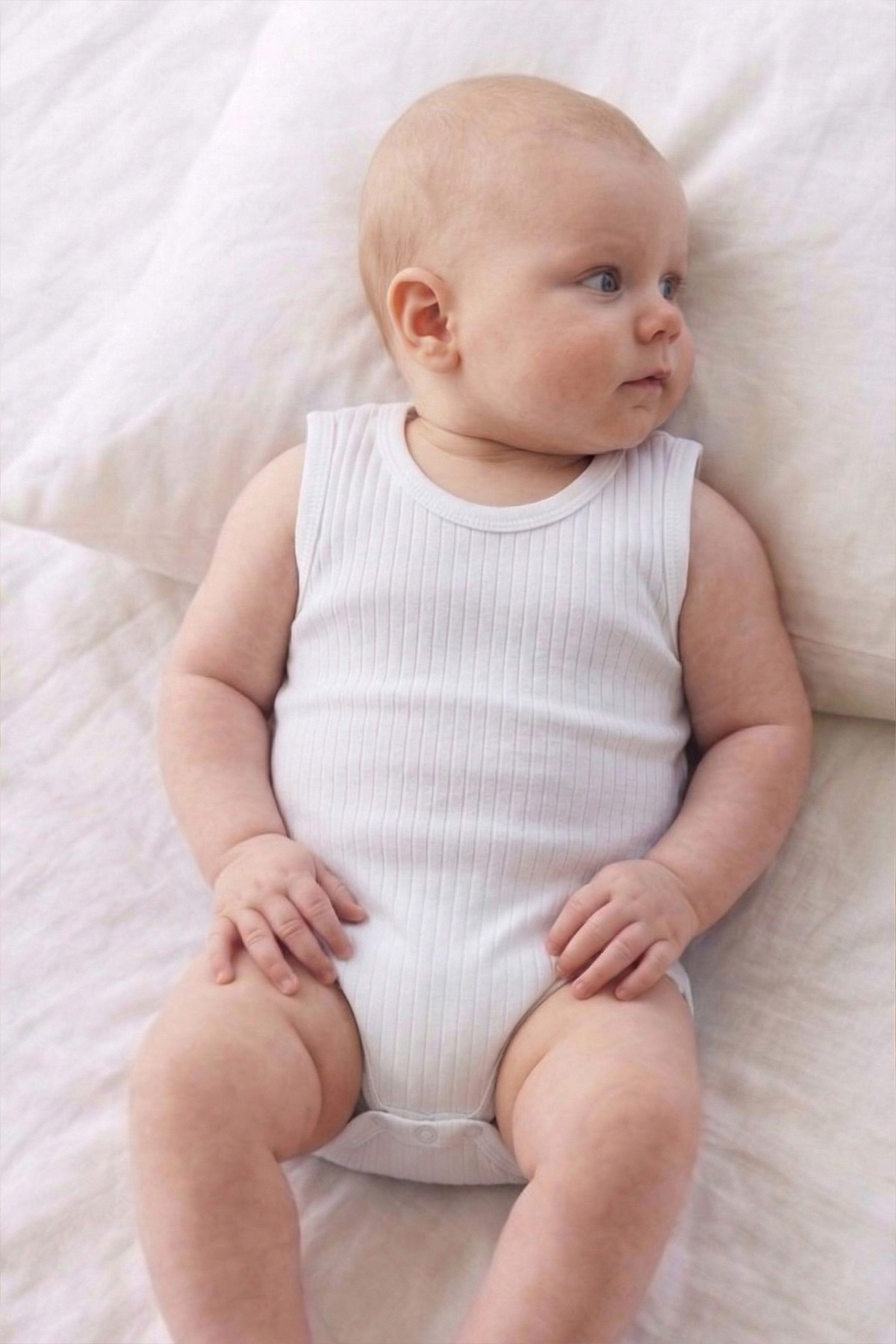 Pamuklu Fitilli Bebek Kolsuz Çıtçıtlı Zıbın