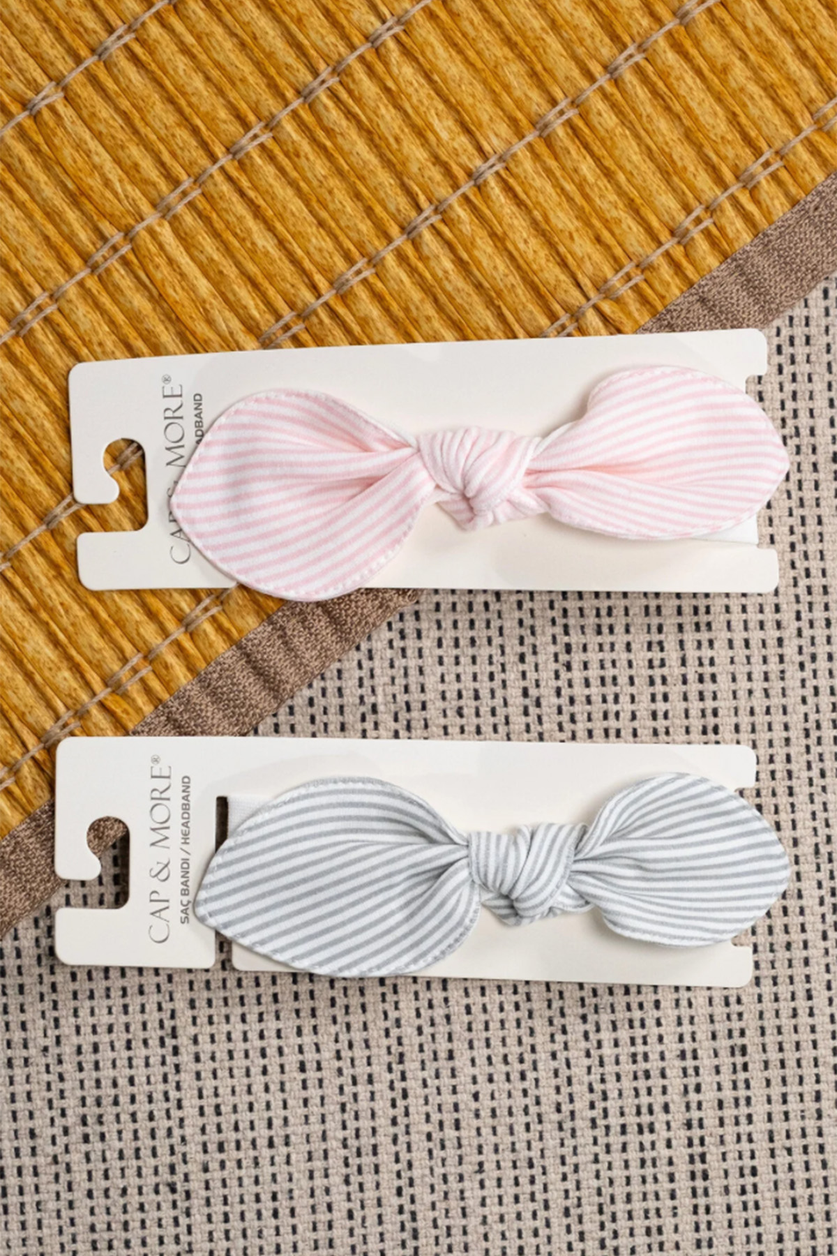 Çizgili Düğümlü Bebek Saç Bandı 4'Lü set