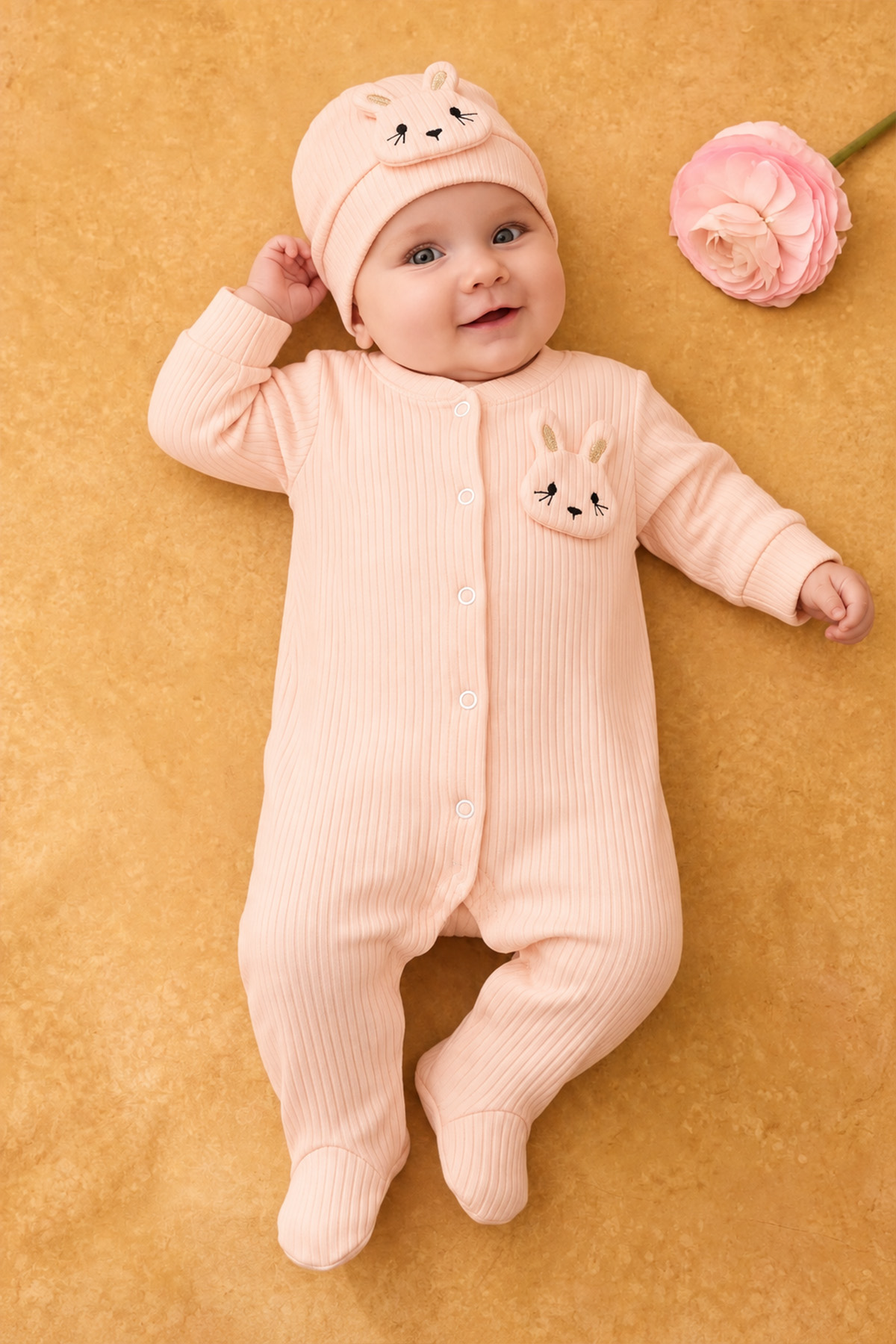Tavşan Detaylı 2'li Bebek Takımı