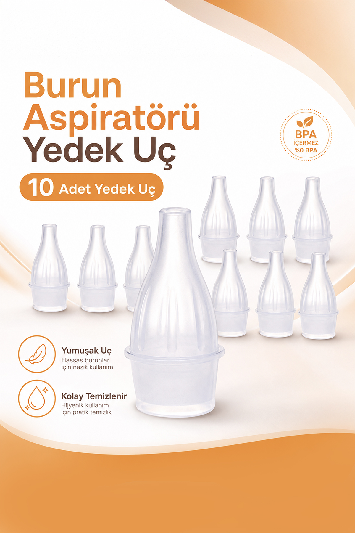 Burun Aspiratörü Yedek Uç 10 Adet Ekstra Yumuşak Uç Kutulu