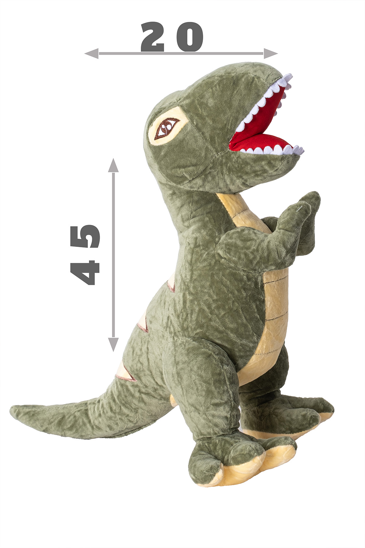 45 Cm Yeşil T-Rex Dinozor Pelüş Oyuncak - Yumuşacık Uyku Ve Oyun Arkadaşı