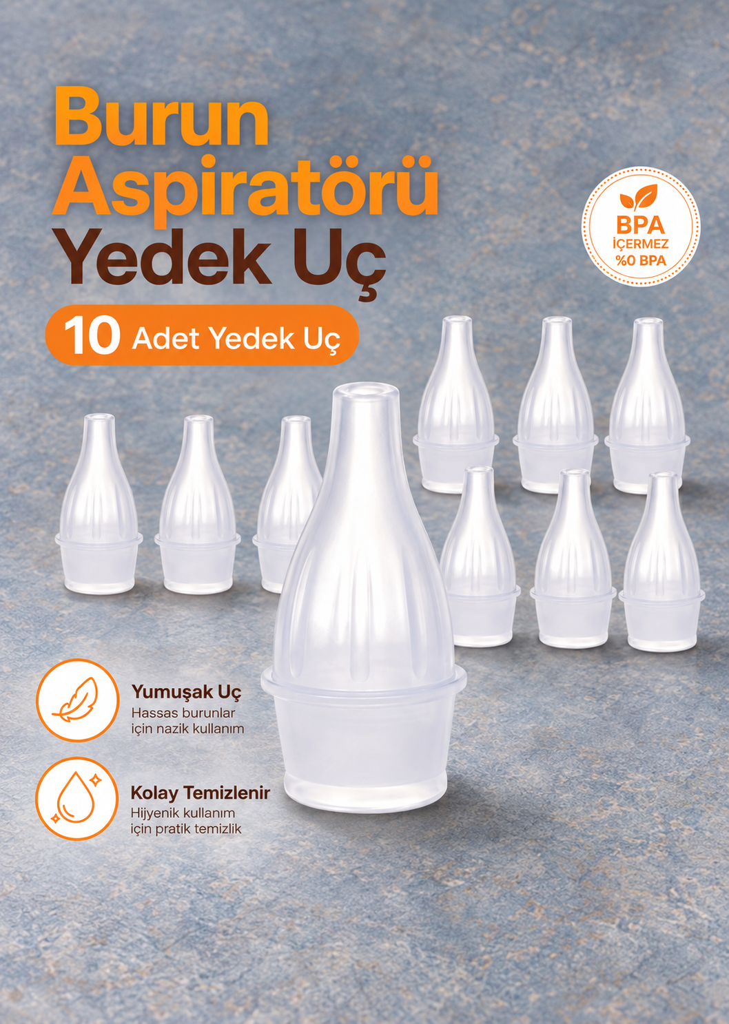 Burun Aspiratörü Yedek Uç 10 Adet Ekstra Yumuşak Uç Kutulu